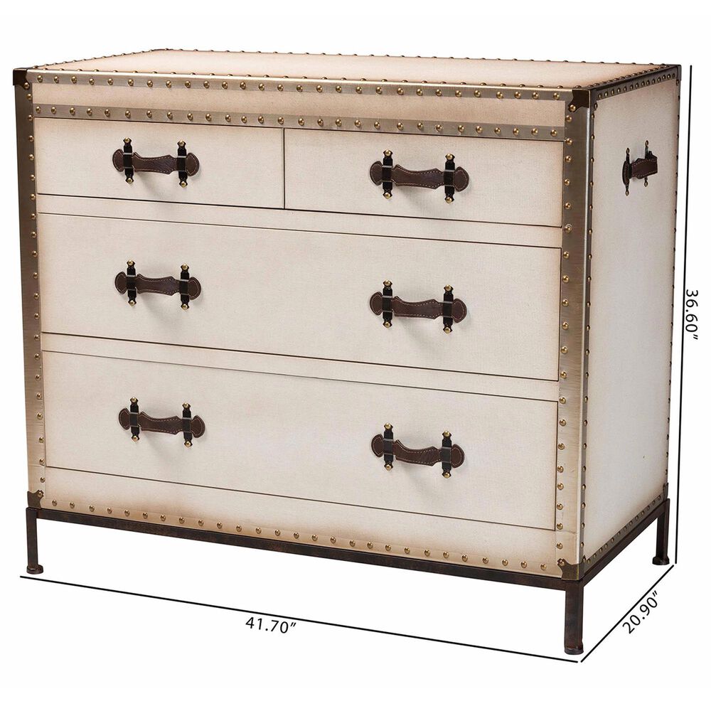 Baxton Studio Benton 4-Drawer Storage Cabinet in Beige, , large