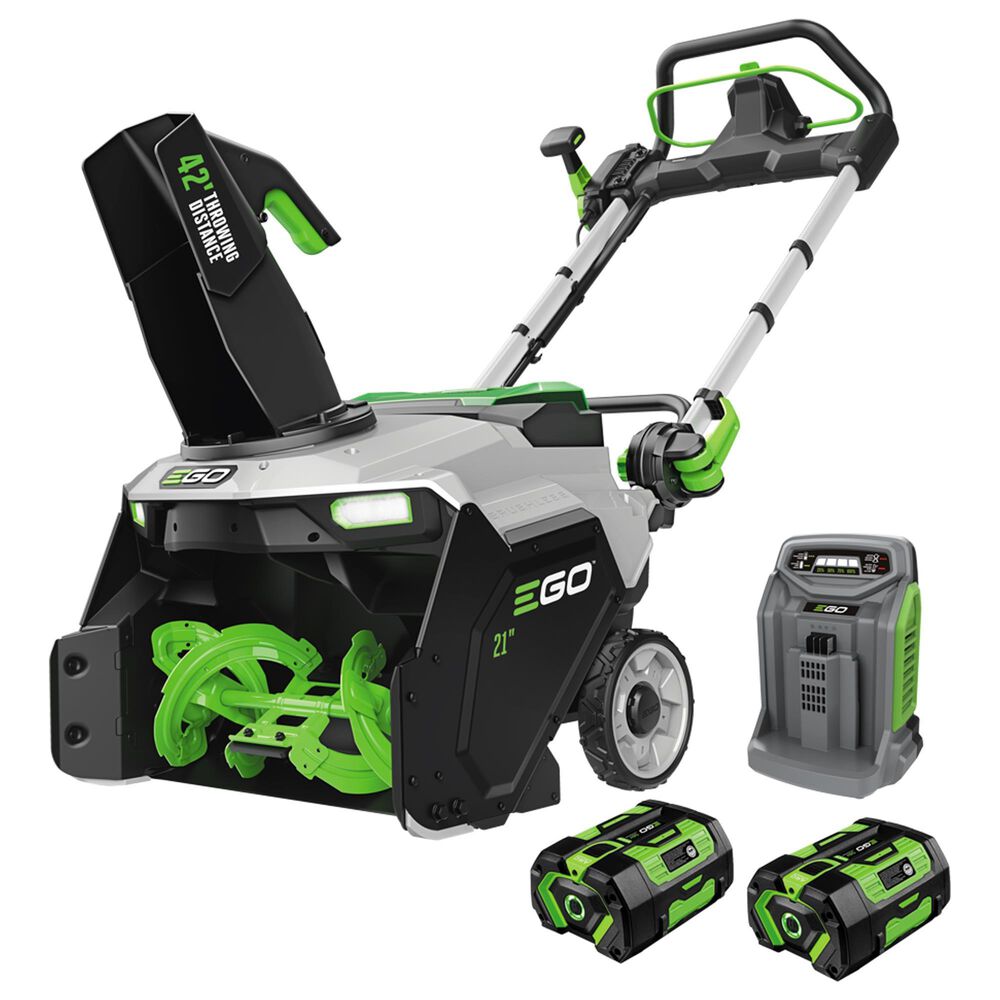 EGO 21" Single-Stage Snow Blower with Peak Power, 2 x 6.0Ah Batteries and 550W Charger in Black and Gray, , large