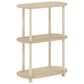 HOMLUX Turn-N-Tube 3-Tier Oval Side Display Rack in Bauhaus Oak and Beige, , large