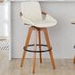 Lumisource Cosmo Swivel Barstool with Cream Cushion in Walnut and Black, , large