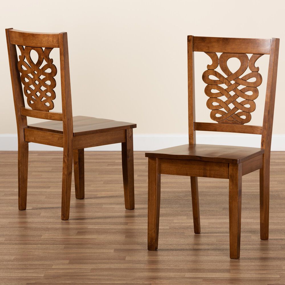 Baxton Studio Gervais Side Chair in Walnut Brown (Set of 2), , large