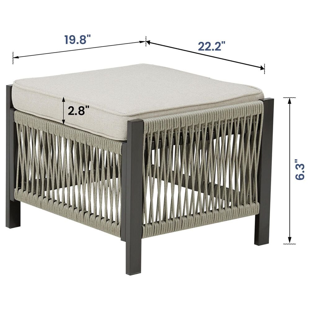 Sunwell Garden Outdoor Ottoman in Beige (Set of 2), , large