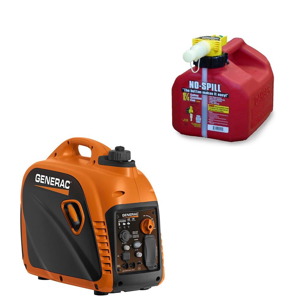 Generac IQ2200 Portable Inverter Generator + 1 1/4 Gallon No Spill Gas Can, , large