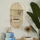 Maple and Jade 3-Level Oval Room Wall Shelf with Arch Pattern in Gold, , large