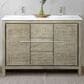 Lexora Home Lafarre 48" Double Bathroom Vanity in Rustic Acacia with 2 cm White Quartz Top and Rectangular Sinks, , large