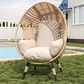 Hearth and Haven Outdoor Egg Chair with Lattice Back Natural in Beige, , large