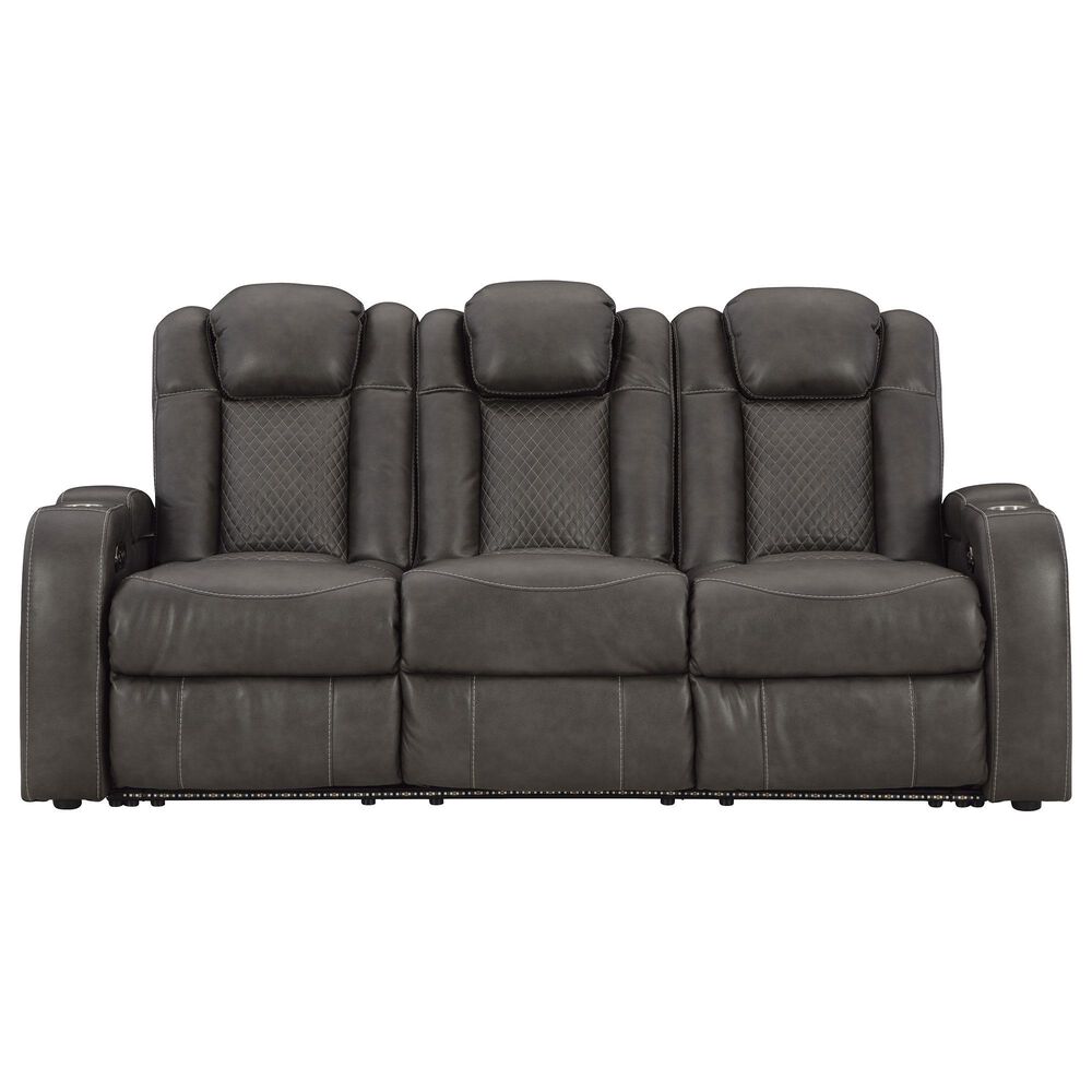 Ashley Fyne-Dyme Power Reclining Sofa and Recliner Set in Shadow, , large