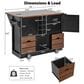 HOMLUX 54" Kitchen Island with Drop Leaf in Black, , large