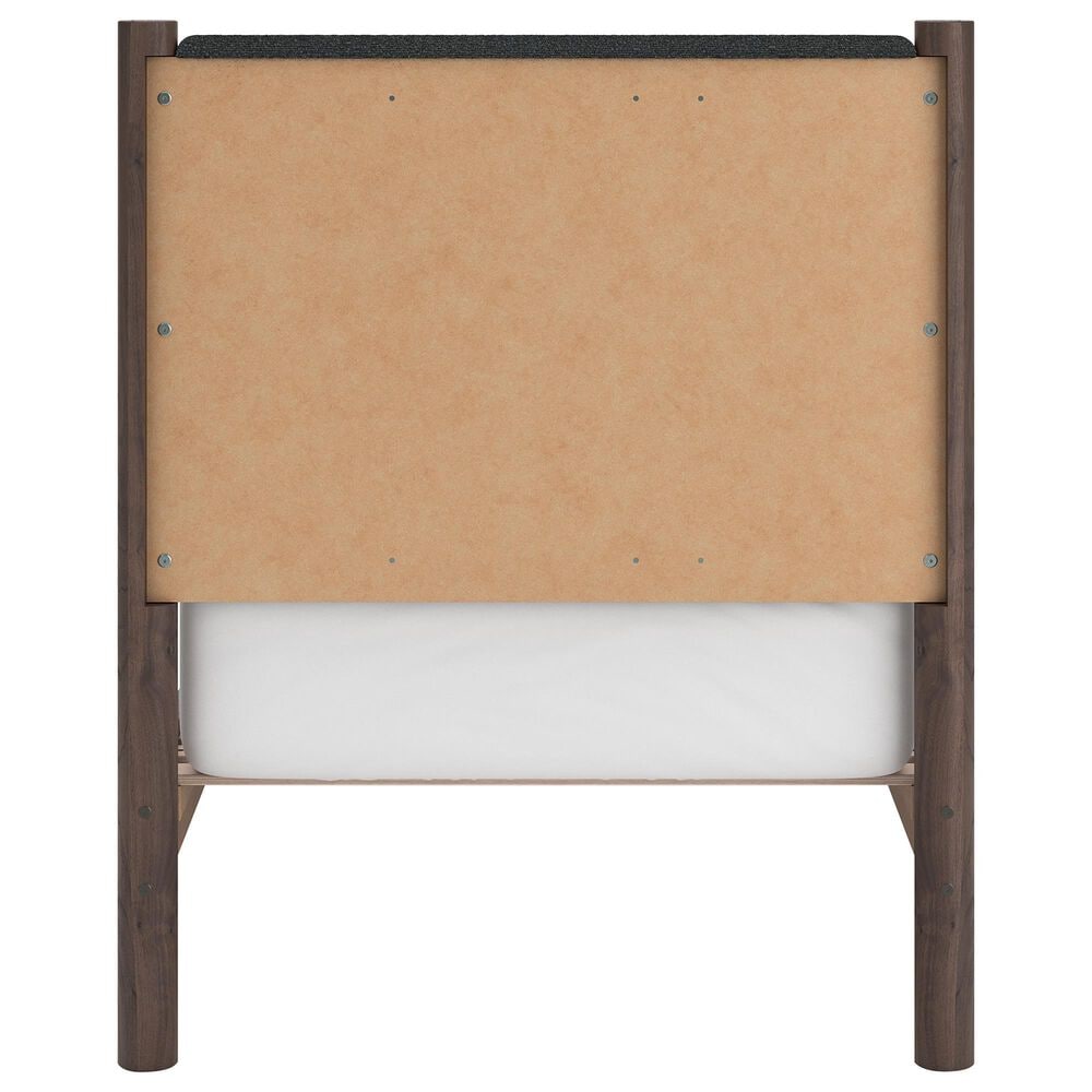 Ashley Pamytta Twin Upholstered Panel Platform Bed in Rich Brown, , large