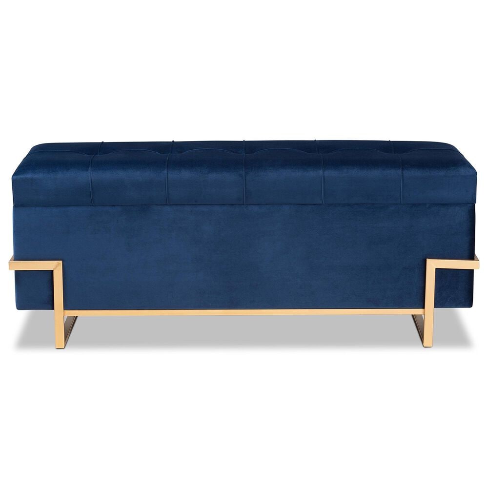 Baxton Studio Parker Storage Ottoman in Navy Blue, , large