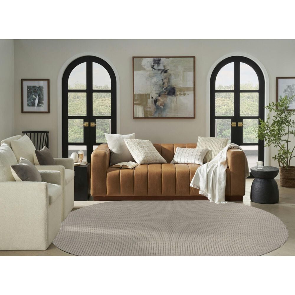 Nourison Courtyard Ivory and Silver 6&#39; x 9&#39; Oval Indoor/Outdoor Area Rug, , large