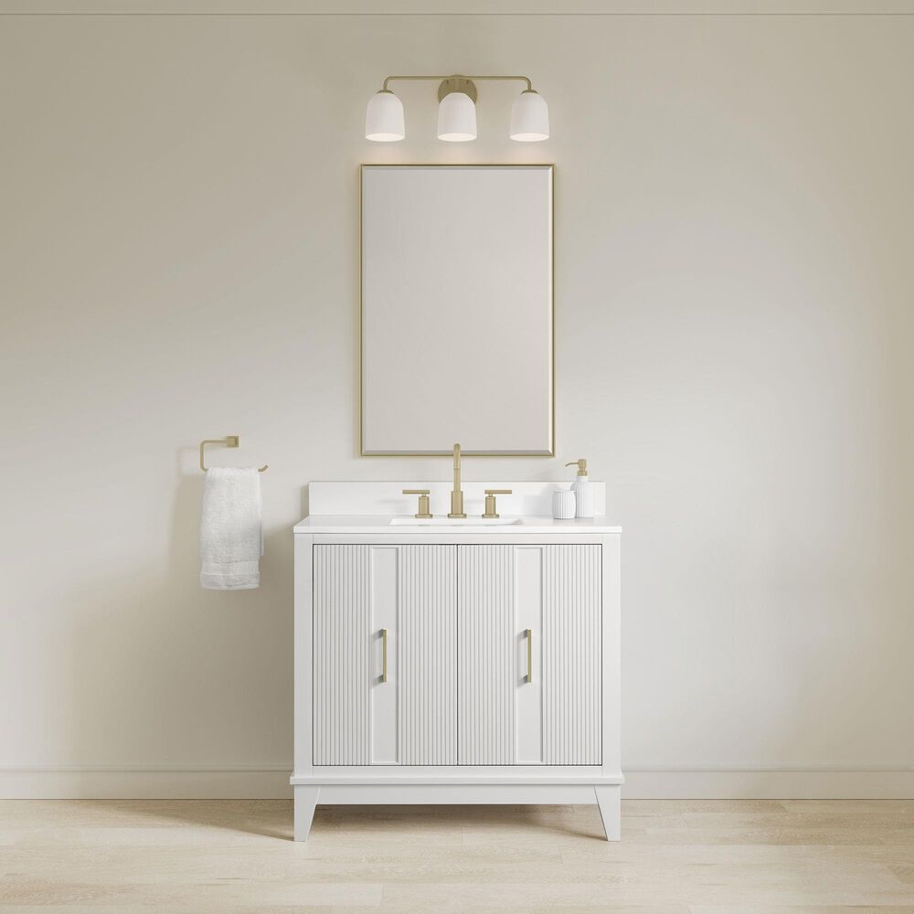 37B Fenwick 36" Single Bathroom Vanity in Bright White with Glossy White Composite Stone Top and Backsplash, , large