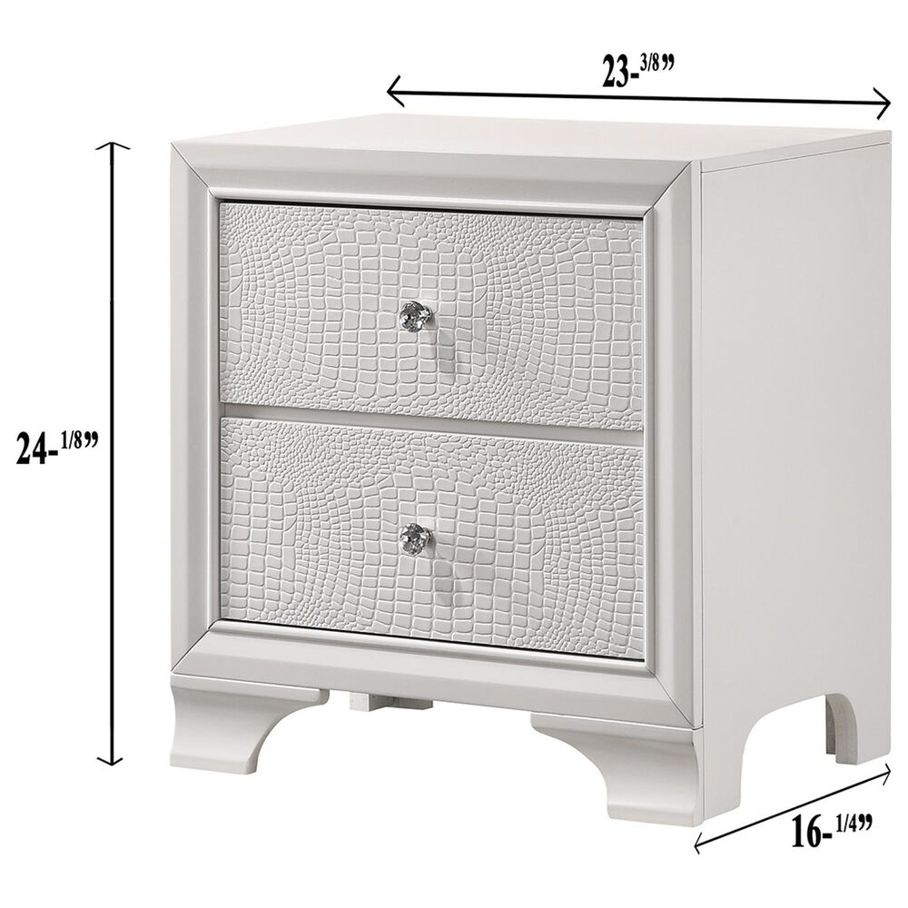 Crown Mark Lyssa 2-Drawer Nightstand in Frost, , large