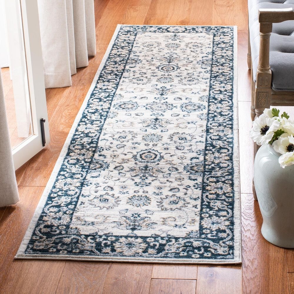 Safavieh Isabella 2&#39;2&quot; x 7&#39; Cream and Navy Runner, , large