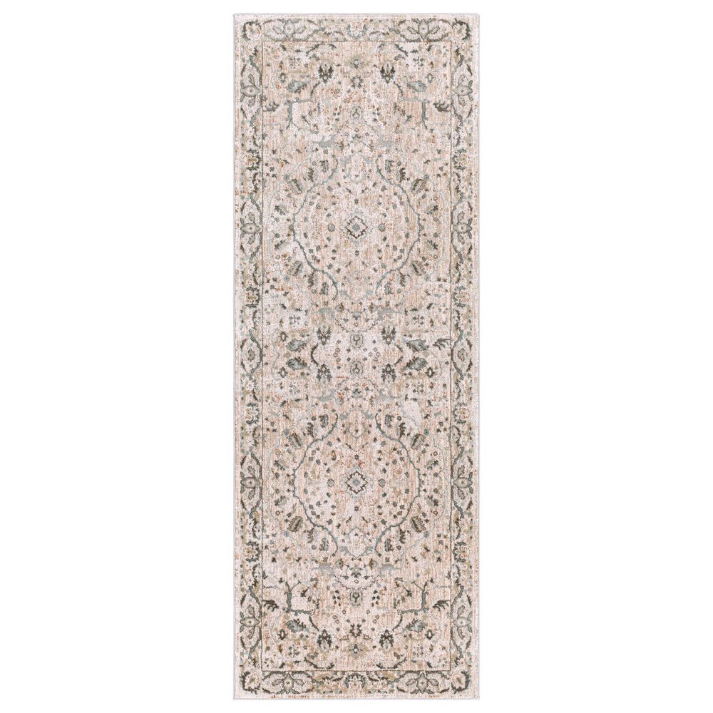 Surya Brunswick BWK-2312 2"7" x 7"3" Ivory, Gray and Green Runner, , large