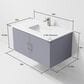 Lexora Home Geneva 36" Single Bathroom Vanity in Dark Grey with 2 cm White Quartz Top and Rectangular Sink, , large