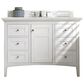 James Martin Vanities Palisades 48" Single Bathroom Vanity in Bright White with 3 cm Ethereal Noctis Quartz Top and Rectangular Sink, , large