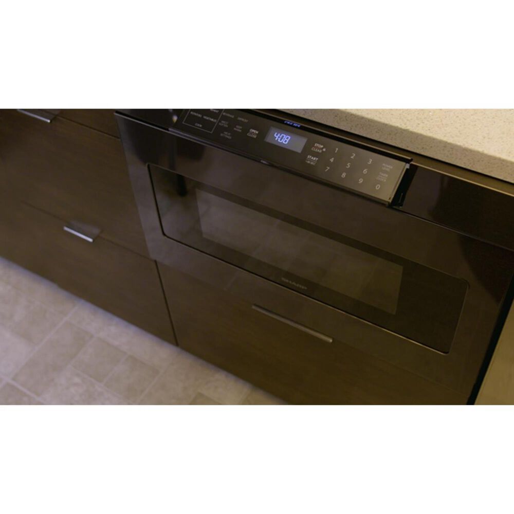 Sharp 24&quot; Flat Panel Microwave Drawer in Black Stainless, , large