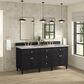 James Martin Vanities Lorelai 72" Double Bathroom Vanity in Black Onyx with 3 cm Eternal Jasmine Pearl Silestone Top, Rectangular Sinks and FreePower Wireless Charger, , large