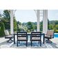 Ashley East Beach 7-Piece Patio Rectangular Dining Set in Navy Blue and Driftwood, , large