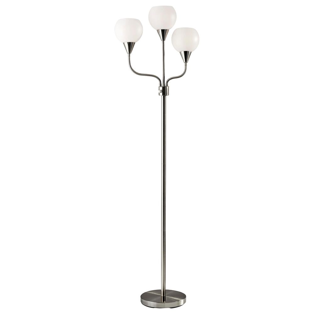 Adesso Phillip 3-Arm Floor Lamp in Brushed Steel, , large