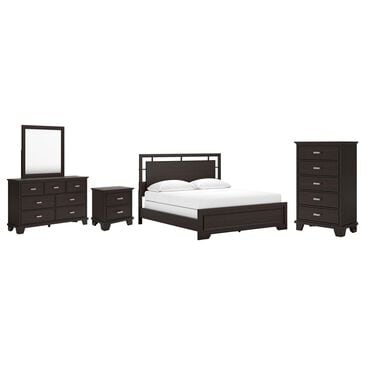 Ashley Covetown 5-Piece Cal King Bedroom Set in Dark Brown, , large