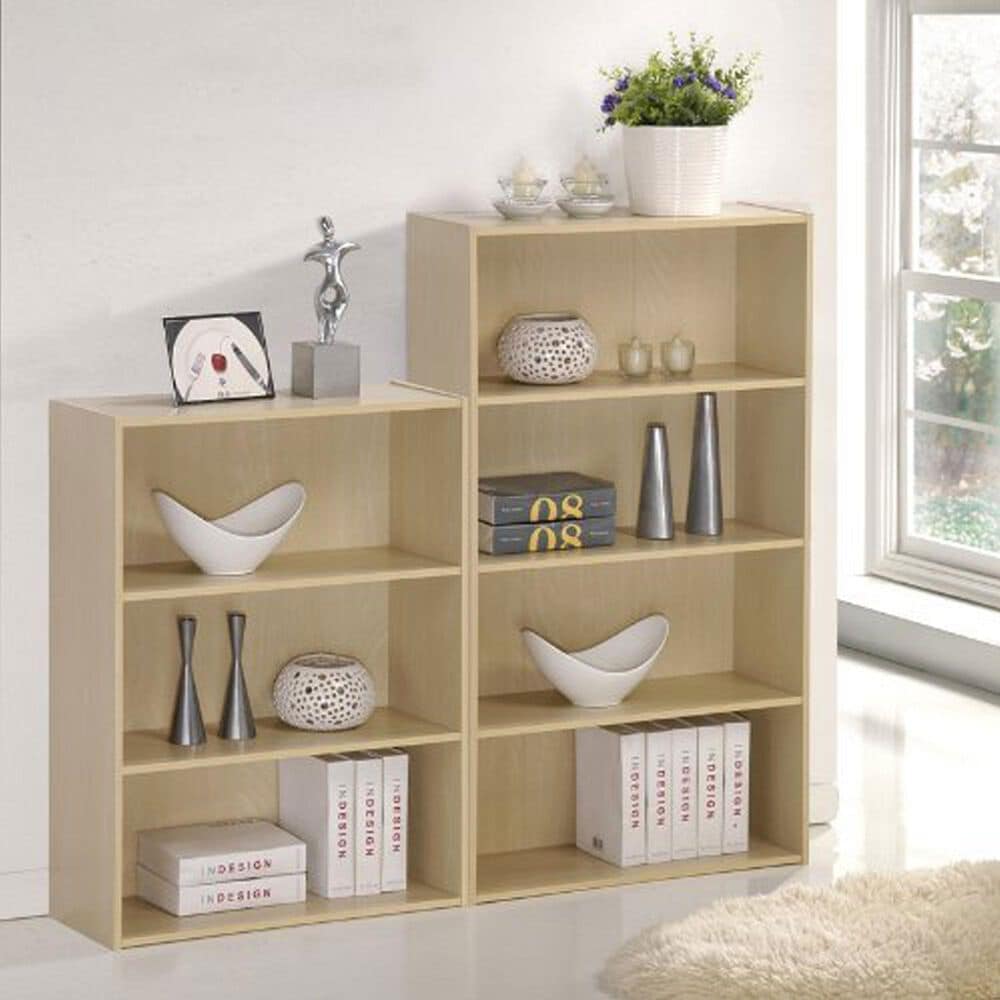 HOMLUX 4-Tier Open Shelf Bookcase in Steam Beech, , large