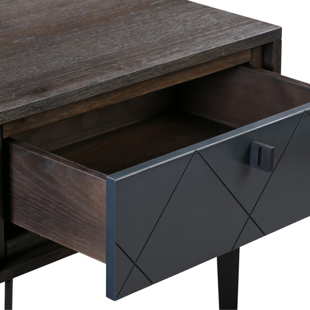 Blue River Cross 1 Drawer Nightstand in Dark Gray, , large