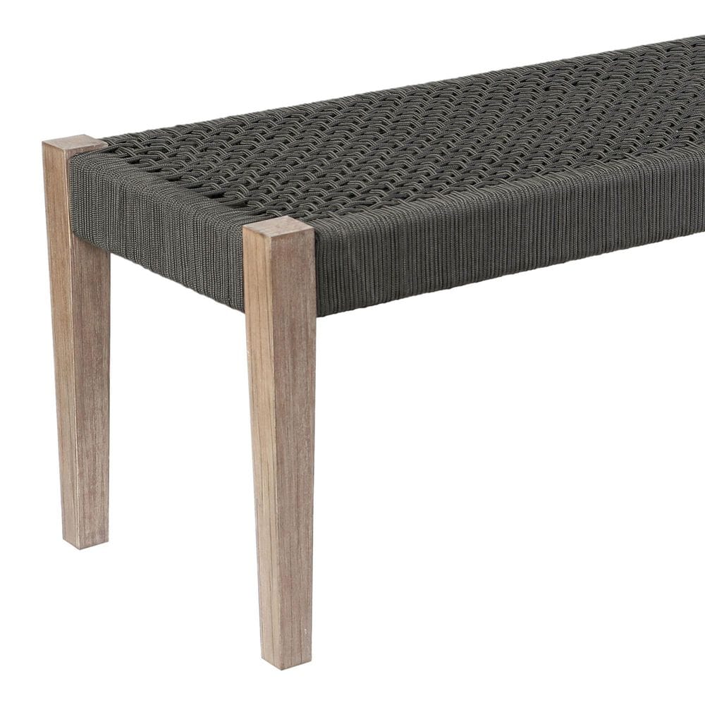 Armen Living Rhett Patio Bench in Charcoal, , large