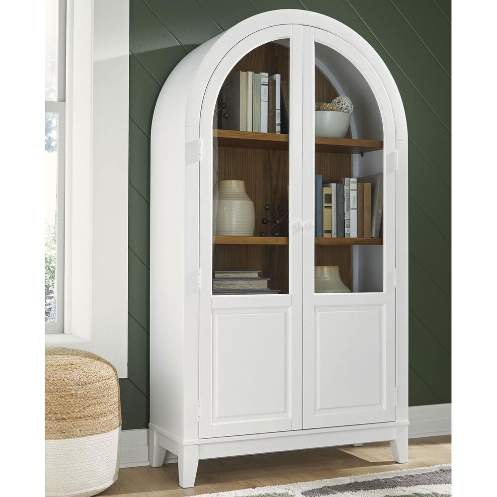 Ashley Dagandale Accent Cabinet in White and Natural Brown, , large