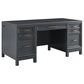 Riva Ridge Alexander 2-Piece Executive Desk and Door Bookcase Set in Midnight, , large