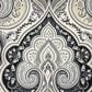 J. Queen New York Messina 40" x 21" Window Ascot Valance in Black, Grey and Silver, , large