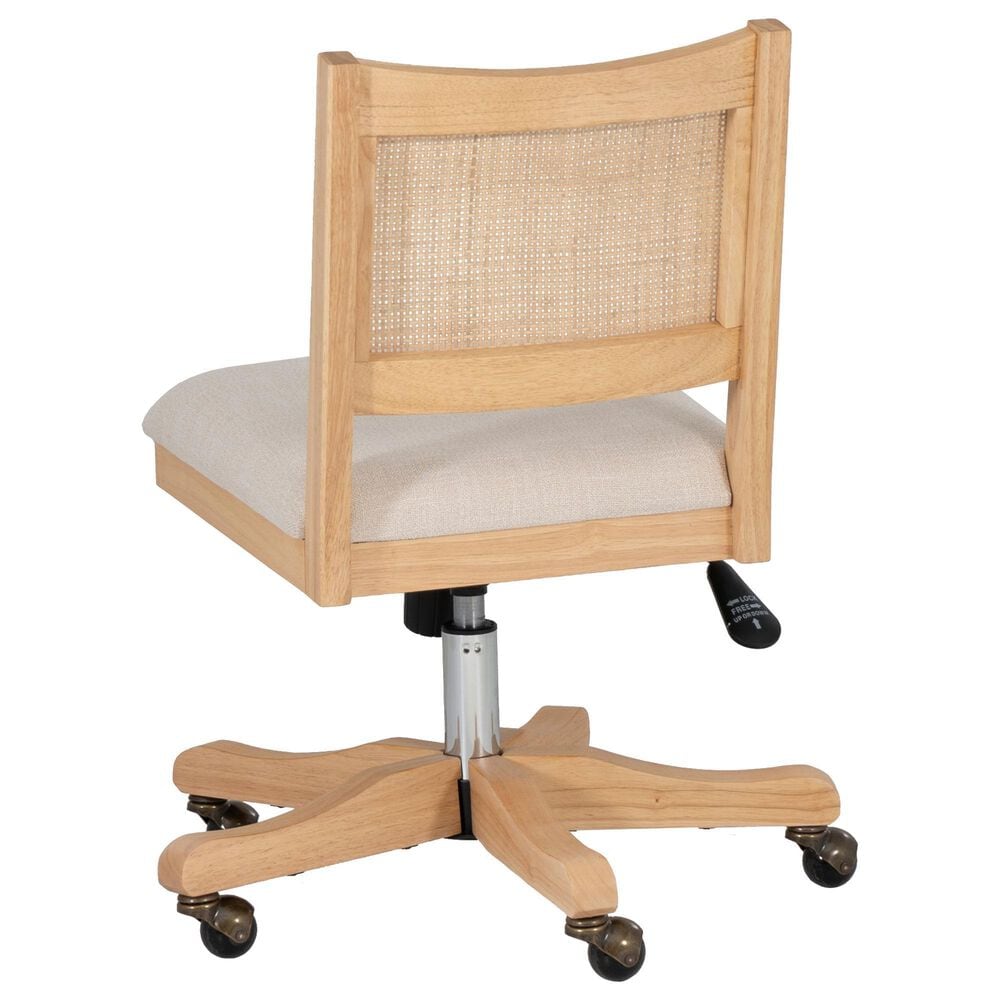 Linon Home Decor Bauer Swivel Office Chair with Cream Cushion in Natural, , large