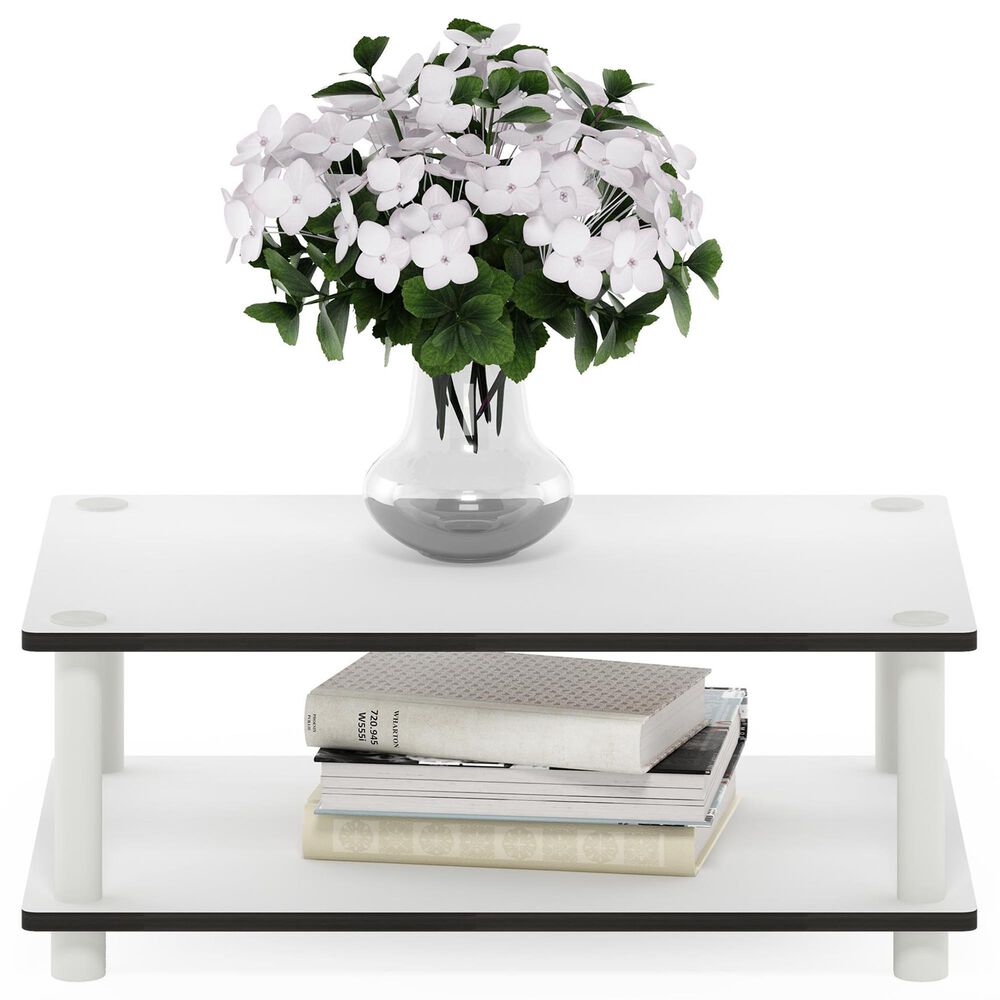 HOMLUX 2-Tier Turn-N-Tube Coffee Table in White, , large