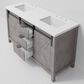 Lexora Home Marsyas 60" Double Bathroom Vanity in Ash Grey with 2 cm White Cultured Marble Top and Rectangular Sinks, , large