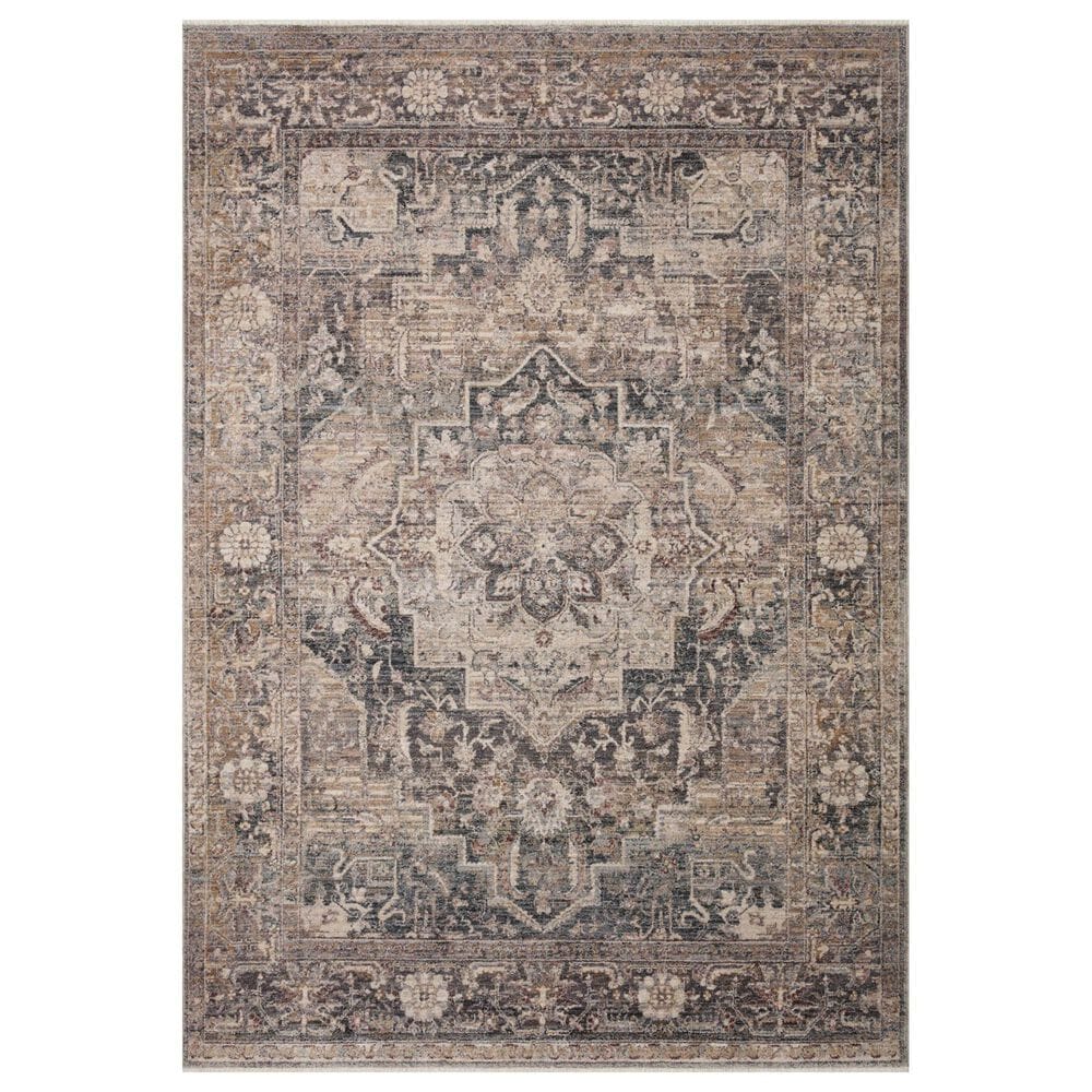 Loloi Lyra 7"10" Round Denim and Sand Area Rug, , large