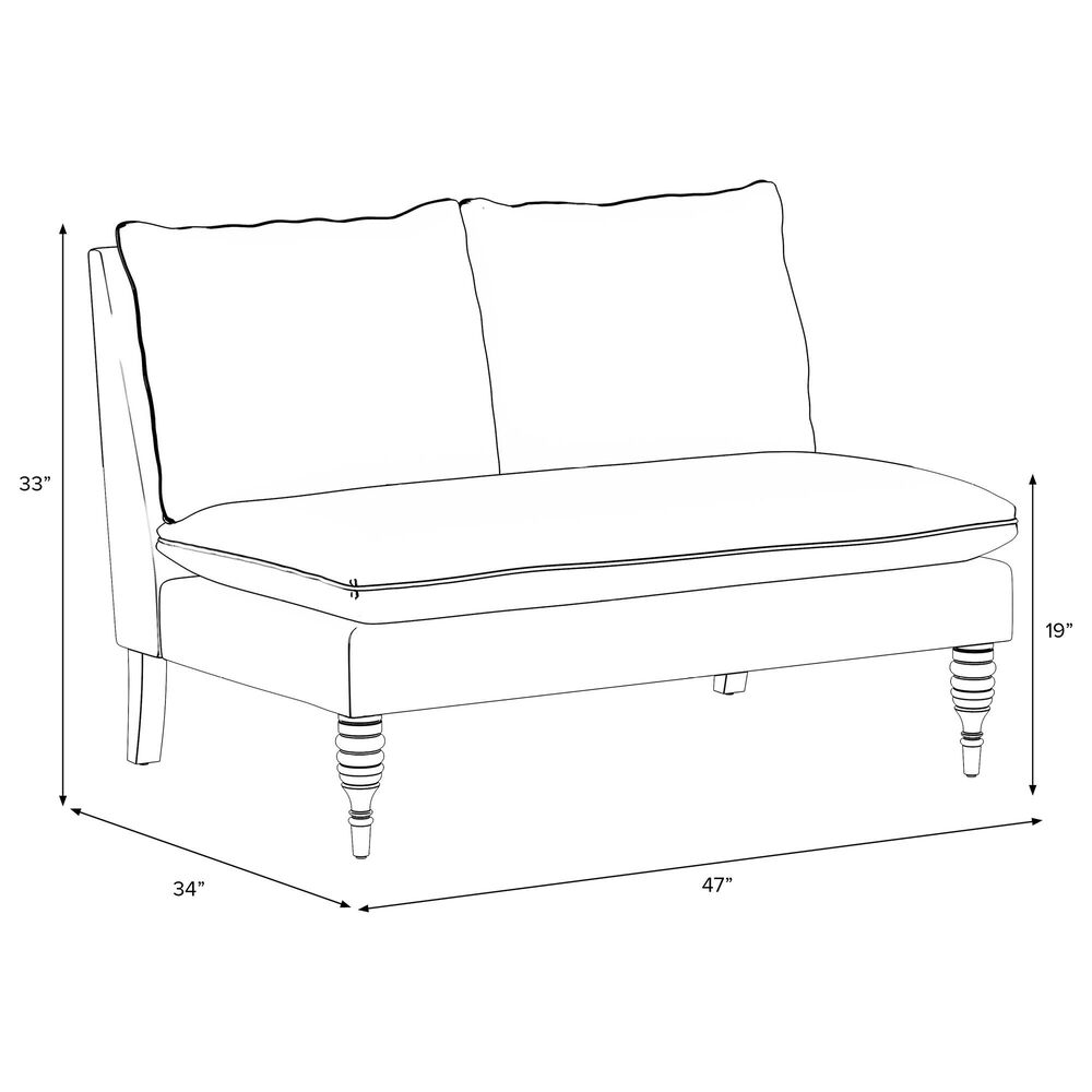 Skyline Furniture Upholstered Loveseat in Twill White, , large