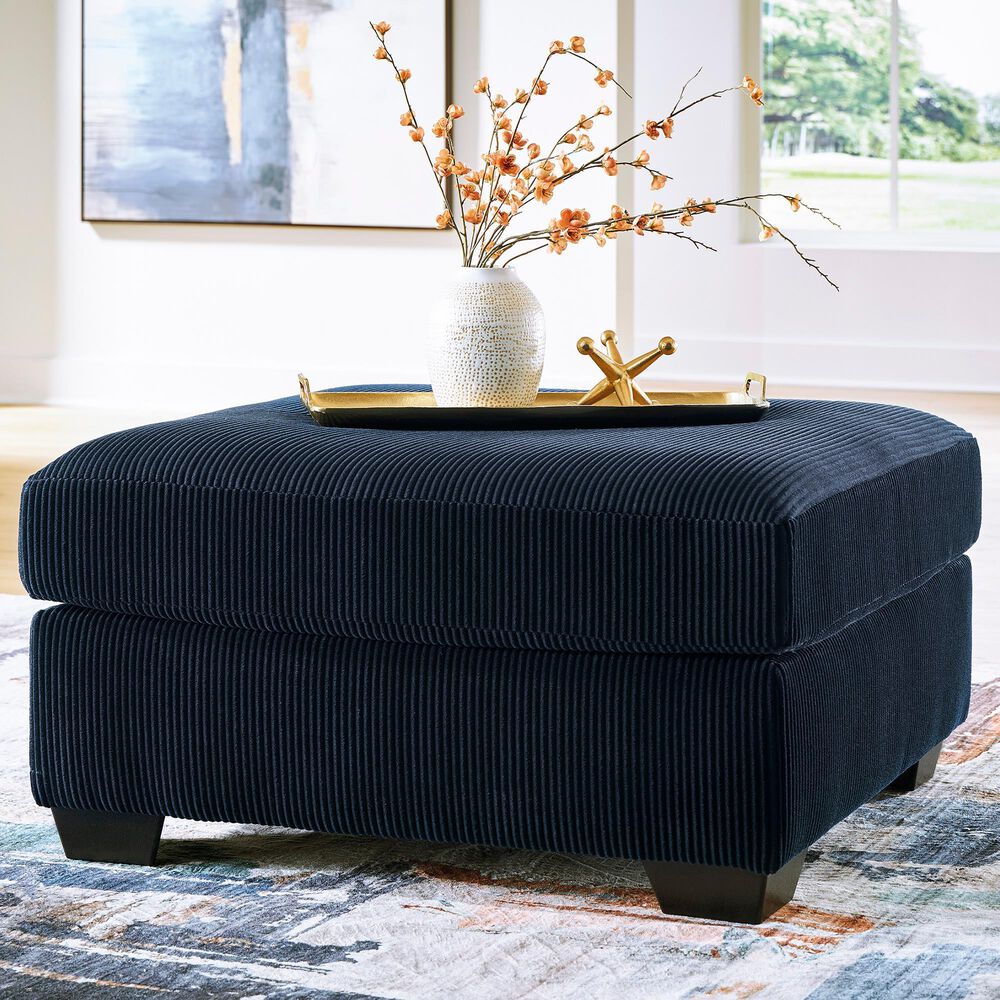 Ashley SimpleJoy Oversized Accent Ottoman in Navy, , large