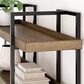 Ashley Montia 76" Bookcase in Light Brown and Gunmetal Gray, , large