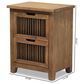 Baxton Studio Clement 2-Drawer End Table in Medium Oak, , large