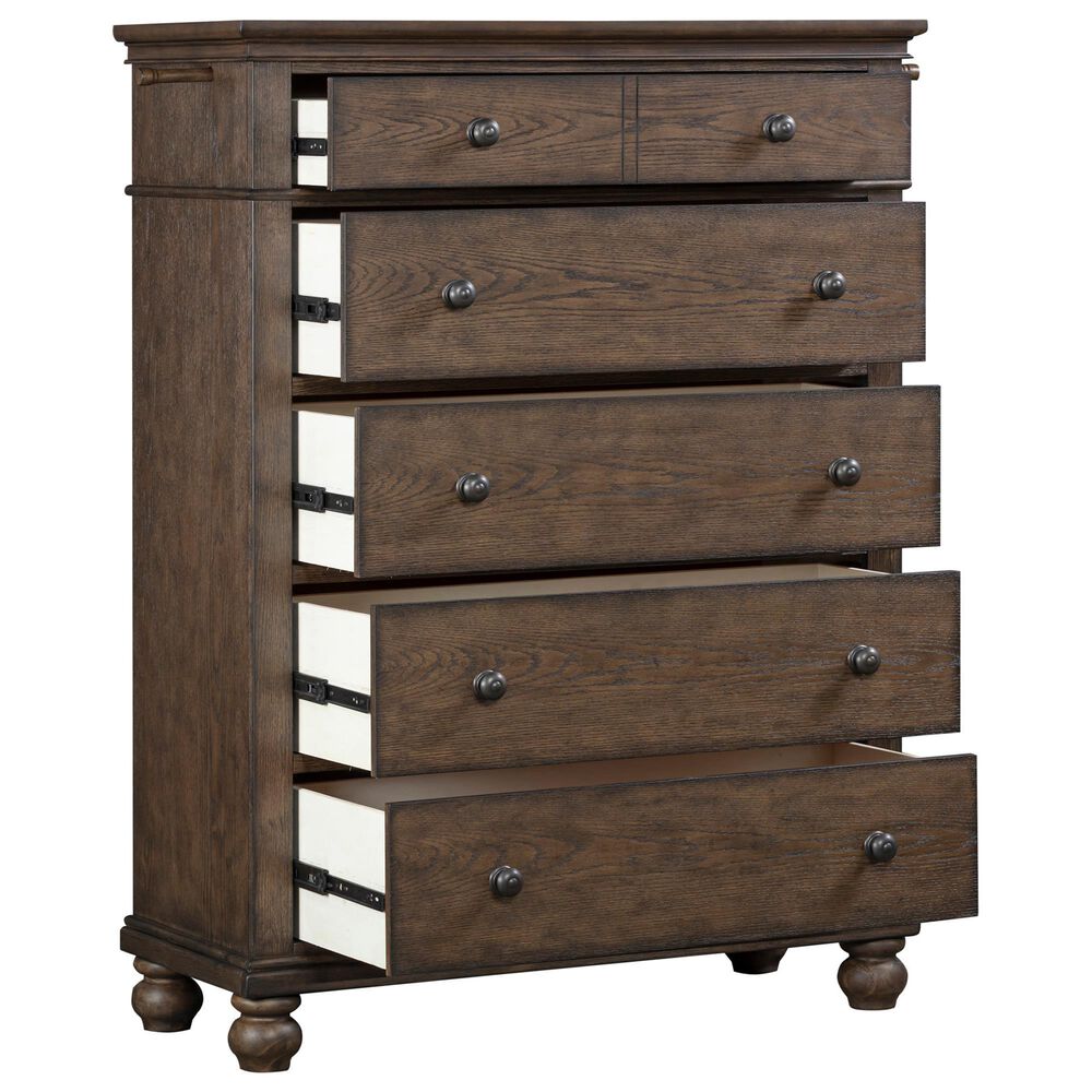 Riva Ridge Oxford 5-Drawer Chest in Cocoa, , large