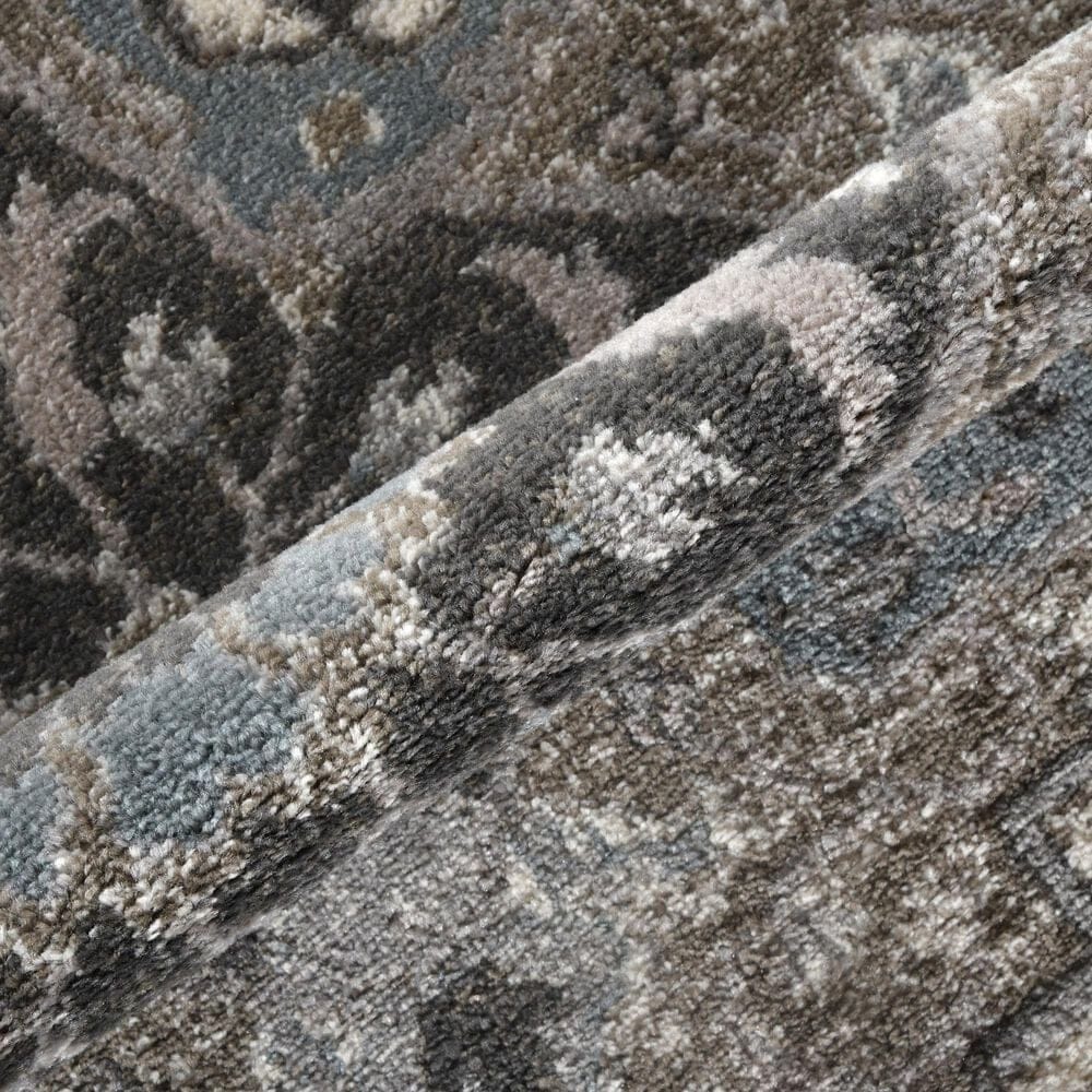 Amer Rugs Alexandria 6&#39;7&quot; Round Ivory and Stone Gray Area Rug, , large