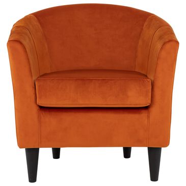 Overman International Corp Chantel Accent Chair in Orange Velvet, , large