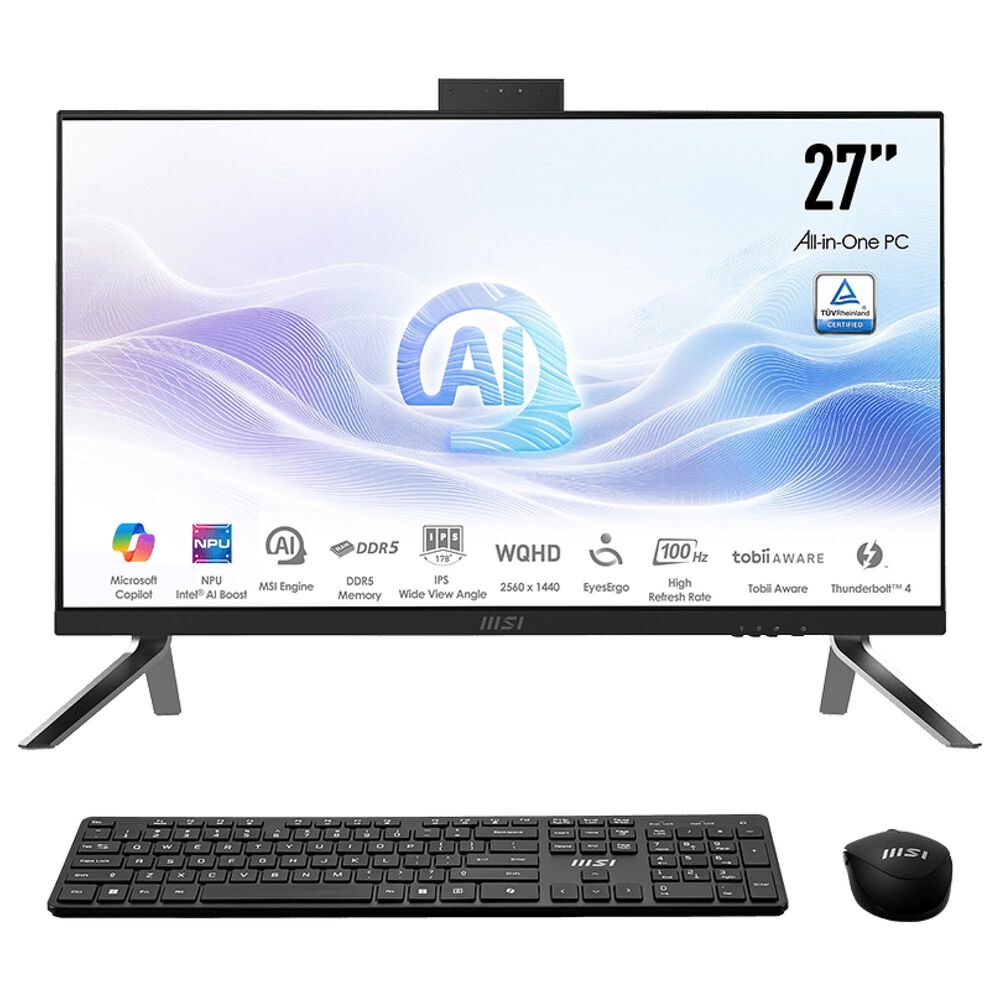 MSI 27" Modern AM273Q All-in-One Desktop | Intel Core Ultra 7 155H - 32GB RAM - Intel Graphics - 1TB SSD in Black, , large