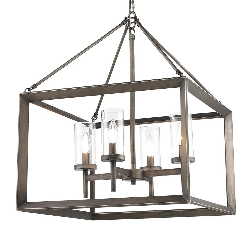 Golden Lighting Smyth 4-Light Chandelier in Gunmetal Bronze, , large
