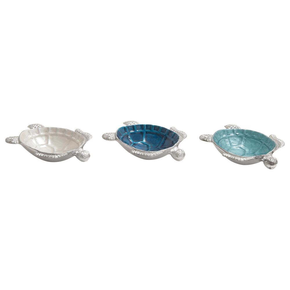 Maple and Jade 2" x 8" Turtle Bowls in Silver (Set of 3), , large