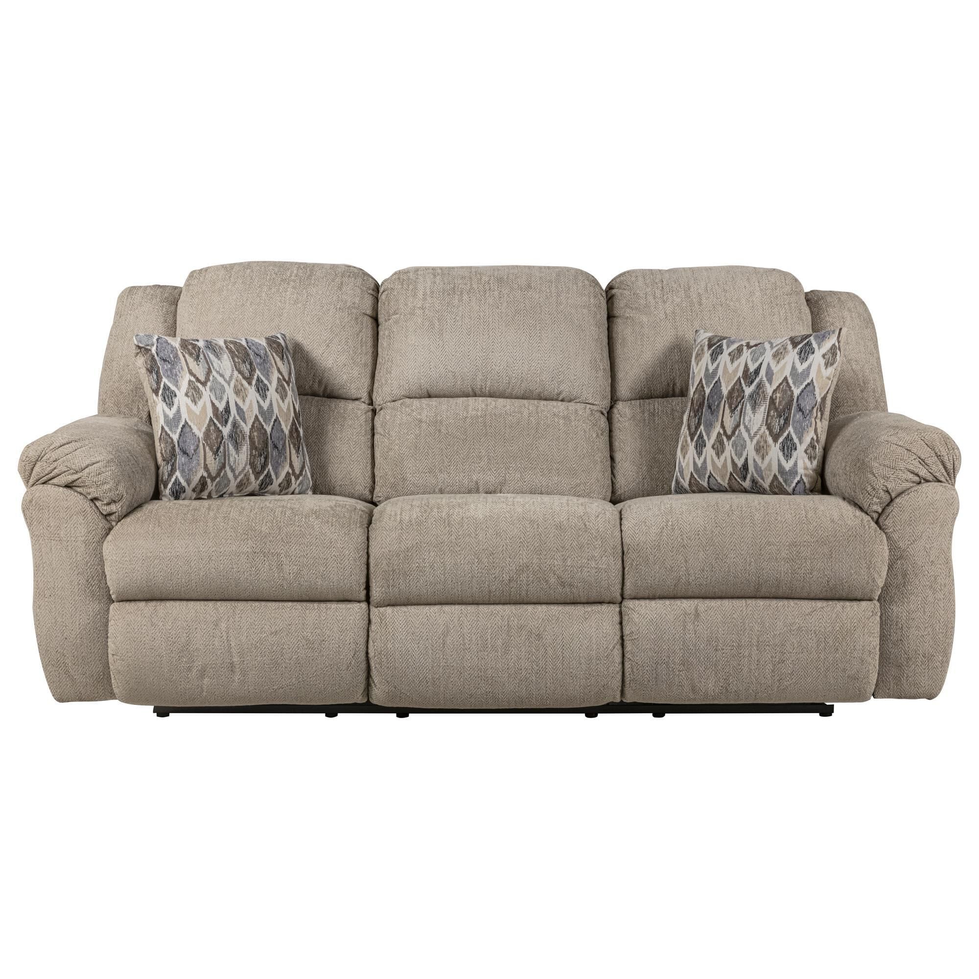HomeStretch Newport Manual Reclining Sofa in Fawn