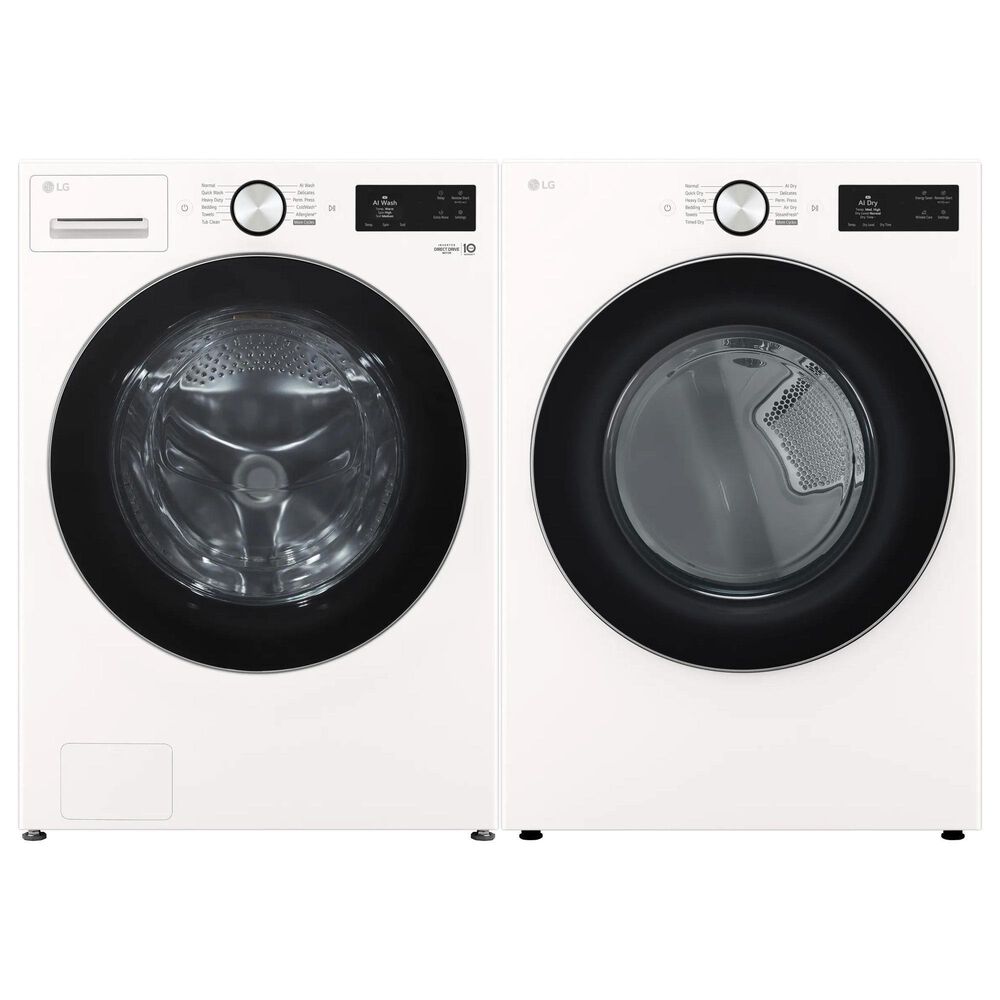 LG 5 Cu. Ft. Smart Front Load Washer and 7.4 Cu. Ft. Electric Dryer Laundry Pair in Alpine White, , large