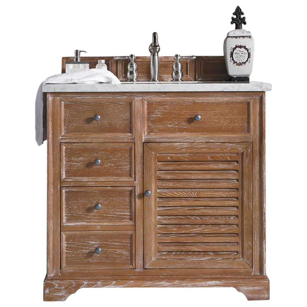 James Martin Savannah 36" Single Bathroom Vanity in Driftwood with 3 cm