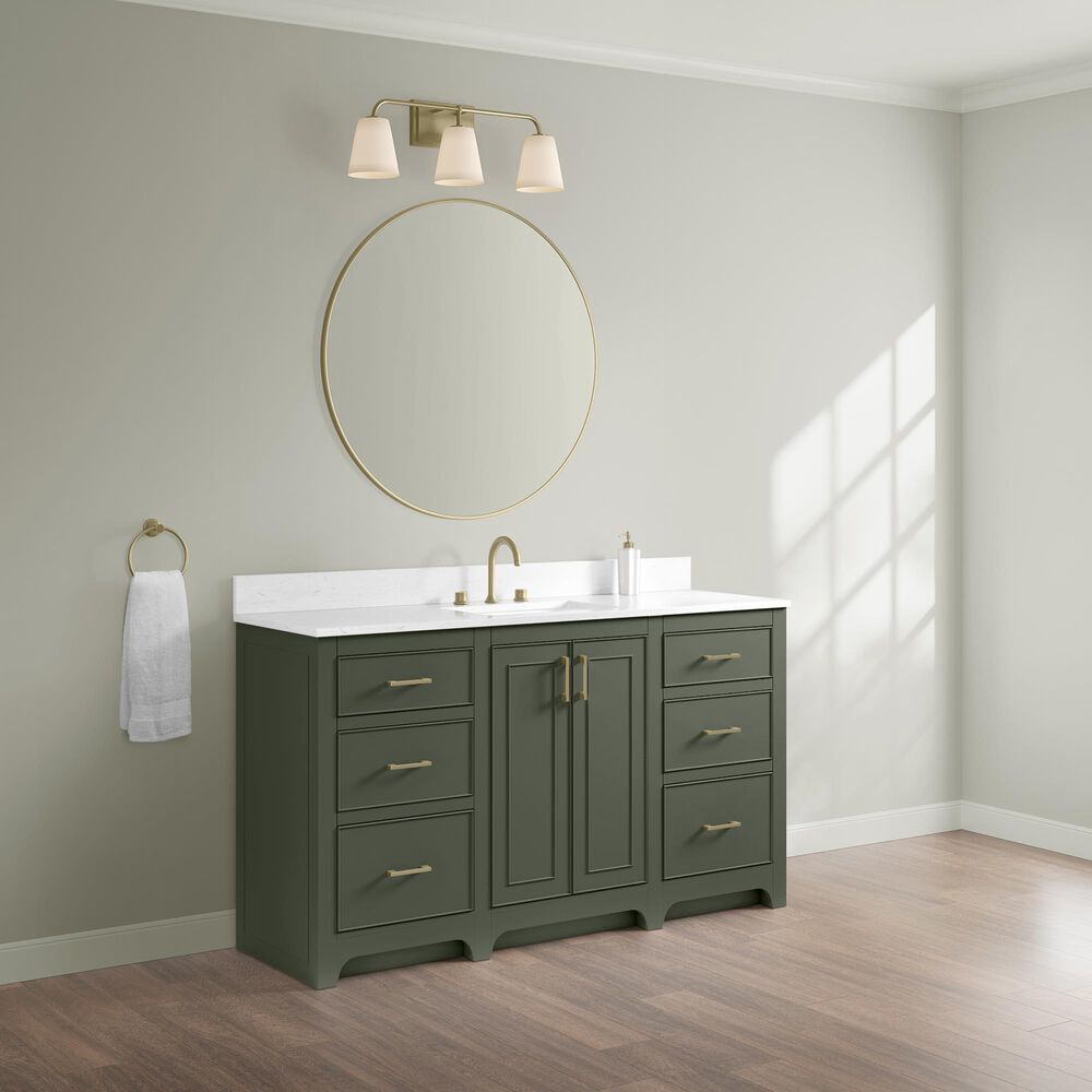 37B Lucerne 60" Single Bathroom Vanity in Deep Olive Green with Marble Top and Backsplash, , large